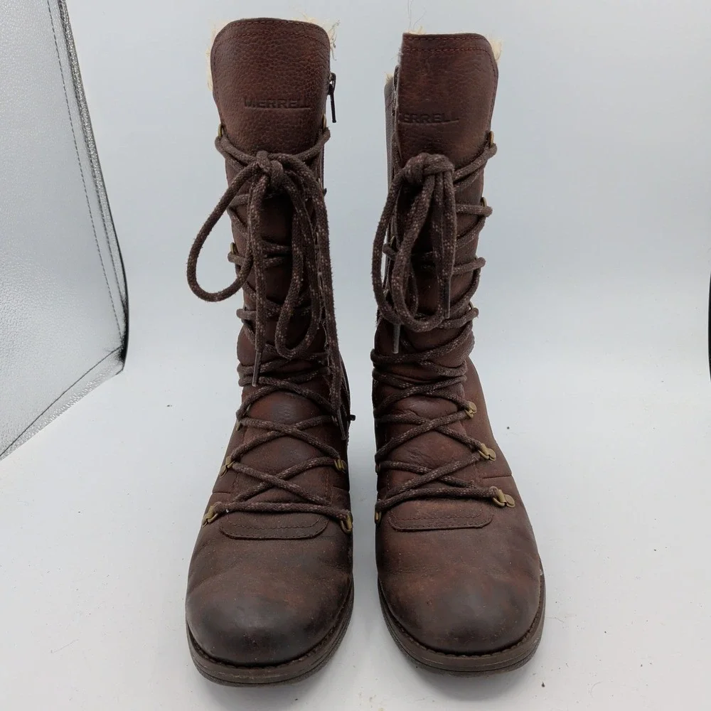 Merrell Chateau Tall J45848 Womens 9 Brown Waterproof Insulated Winter Boots